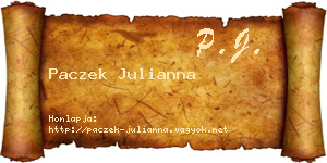 Paczek Julianna névjegykártya